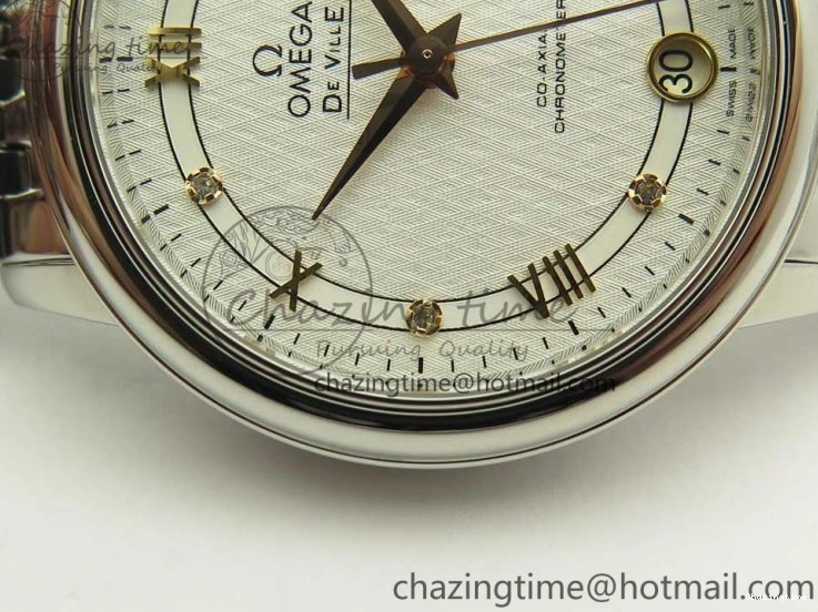 0712 De Ville Prestige Ladies 32.7mm SS MKF 1:1 Best Edition White Dial RG Markers on SS Bracelet MIYOTA Soft 7970